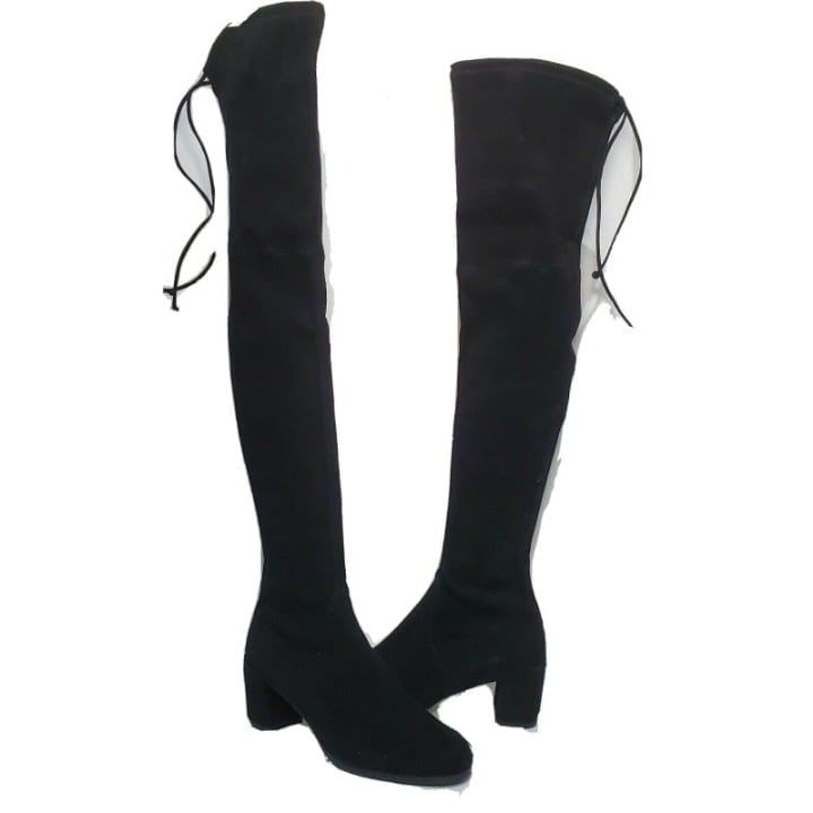 Stuart Weitzman Women Otk Boots Hinterland Black Suede Heel Sz 8.5 New
